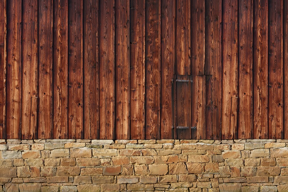 old barn wood kitchen wall